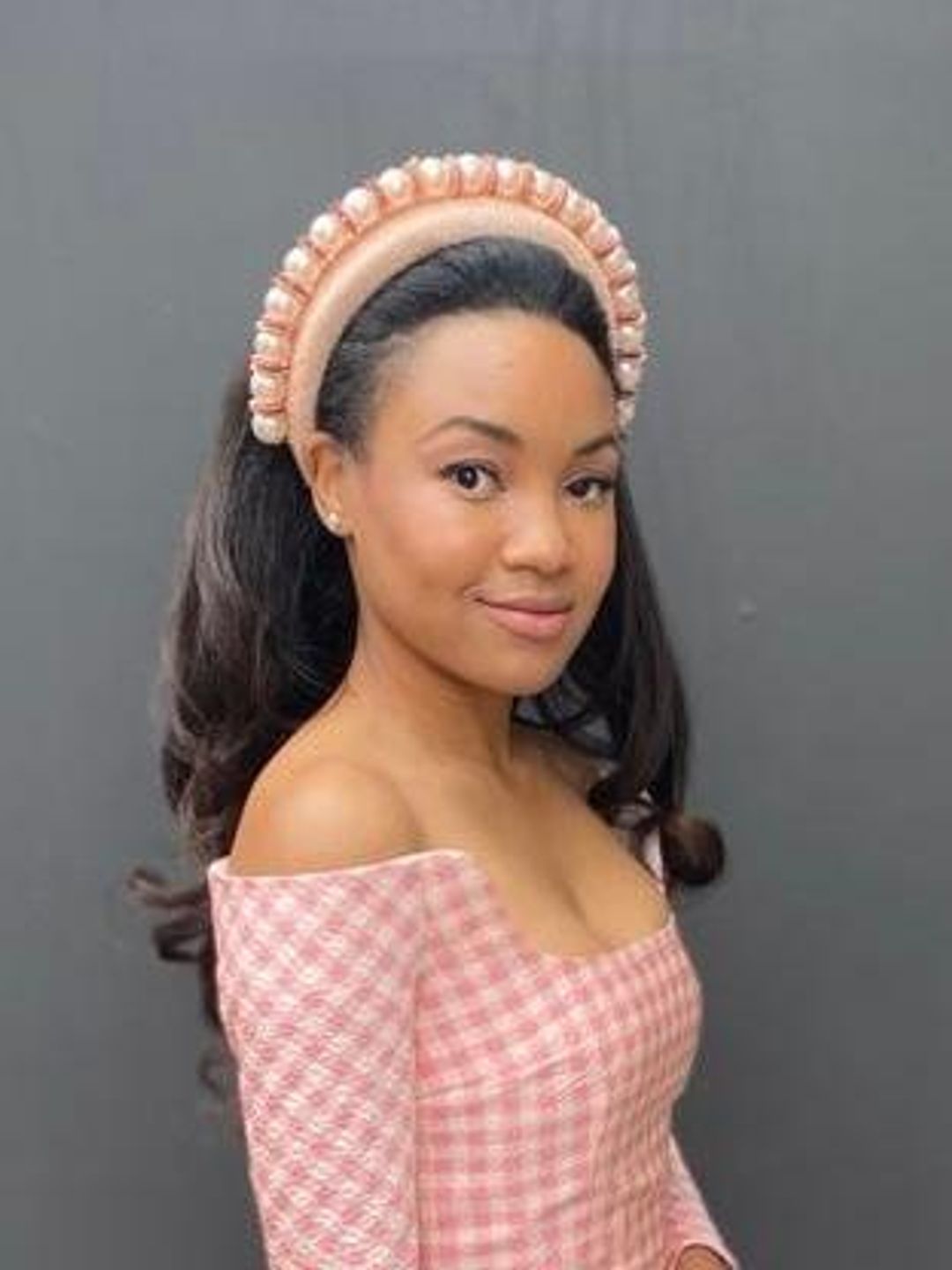 Emilia Wickstead Birch Midi Dress Pink Gingham Size 6 for rent on The Volte - main image