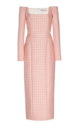 Emilia Wickstead Birch Midi Dress Pink Gingham Size 6 for rent on The Volte - image 7