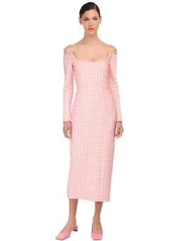 Emilia Wickstead Birch Midi Dress Pink Gingham Size 6 for rent on The Volte - image 1