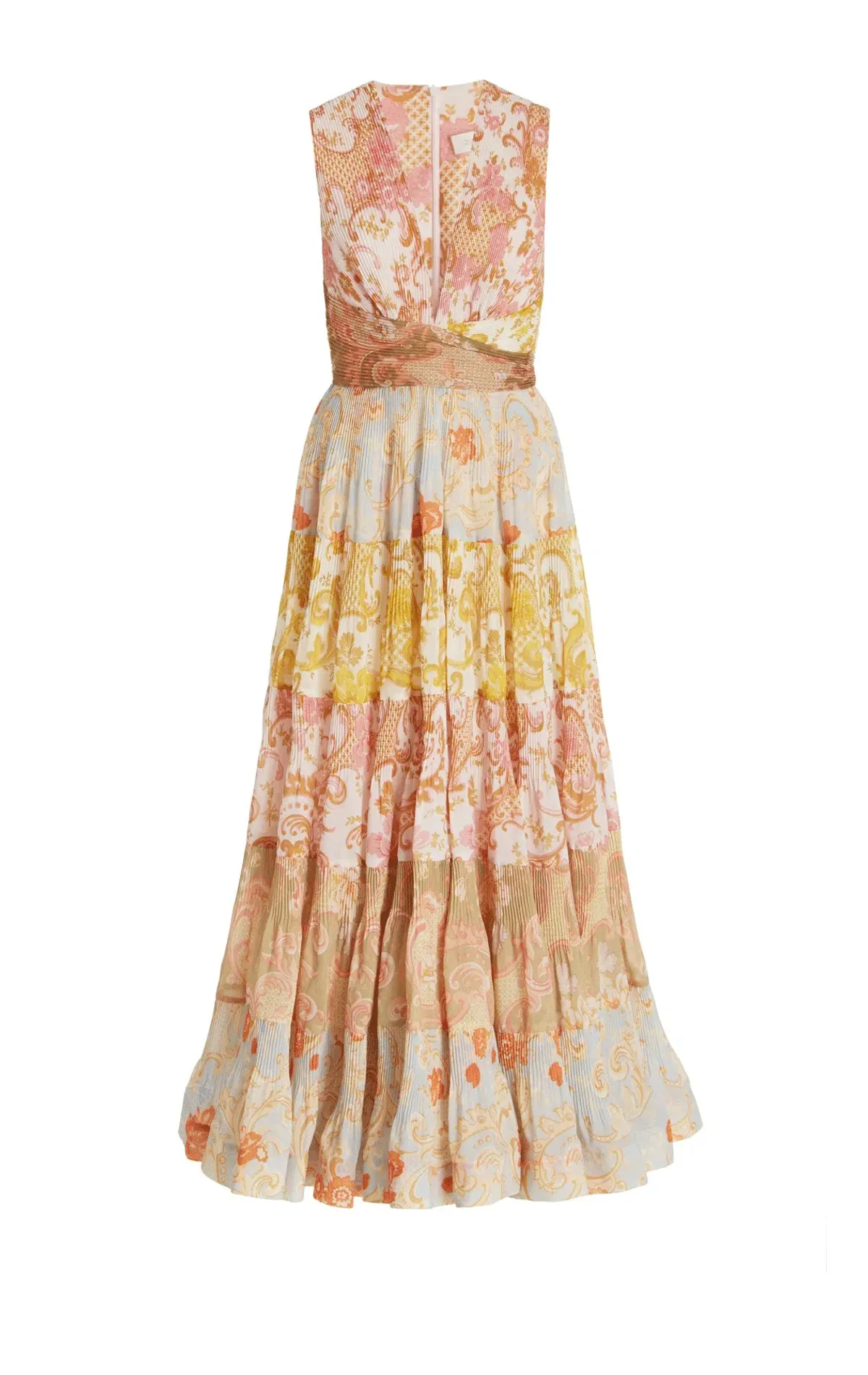 Zimmermann Postcard Pleated Midi Dress Spliced Size 0P / AU 6 - Image 2