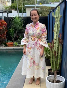 Zimmermann Natura Buttoned Midi Dress Kaleidoscope Garden Floral Size 4 / AU 16 for rent on The Volte - image 2