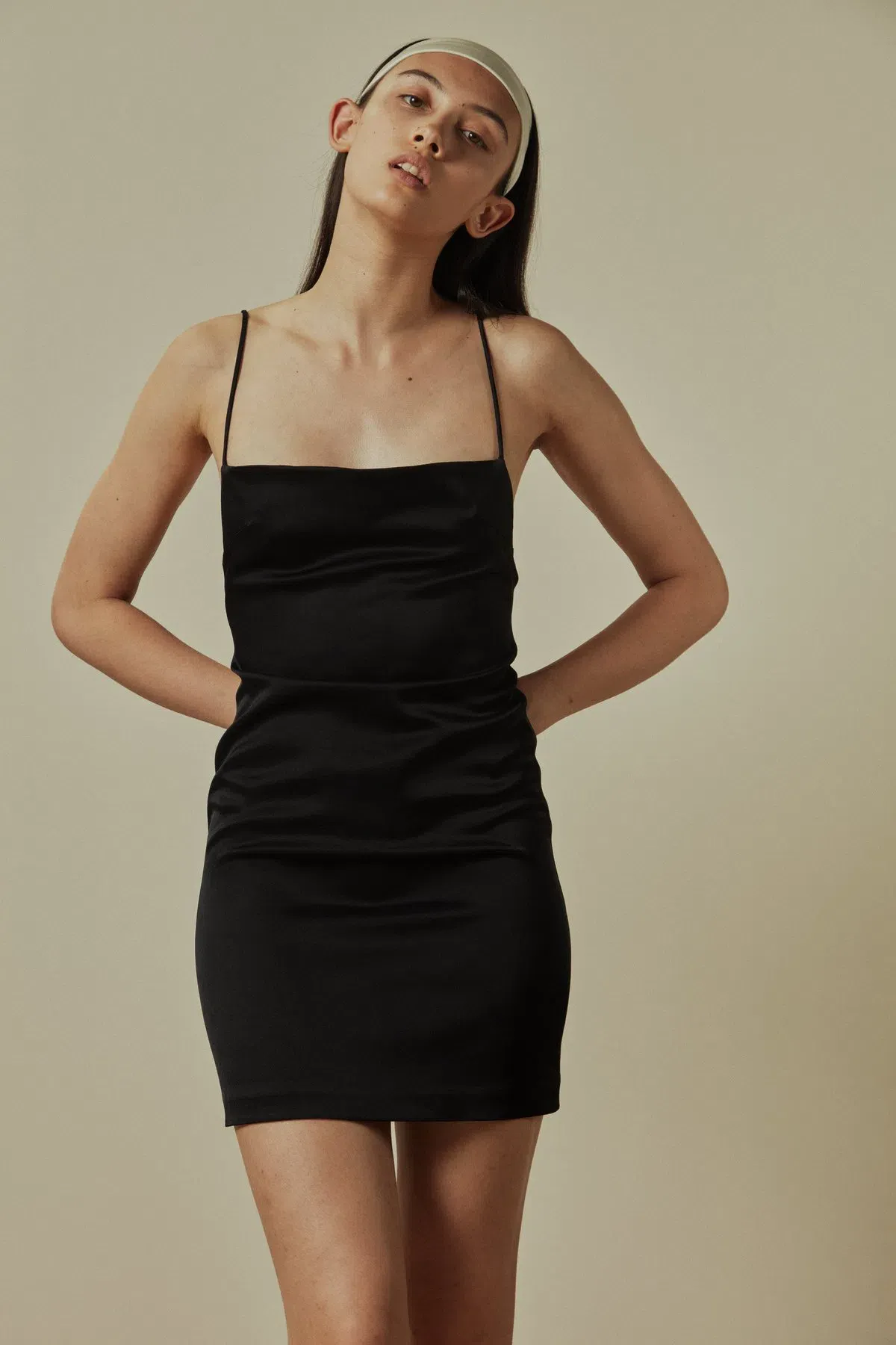 Paris Georgia Blaze Sateen Slip Mini Dress Black Size 4 - Image 2