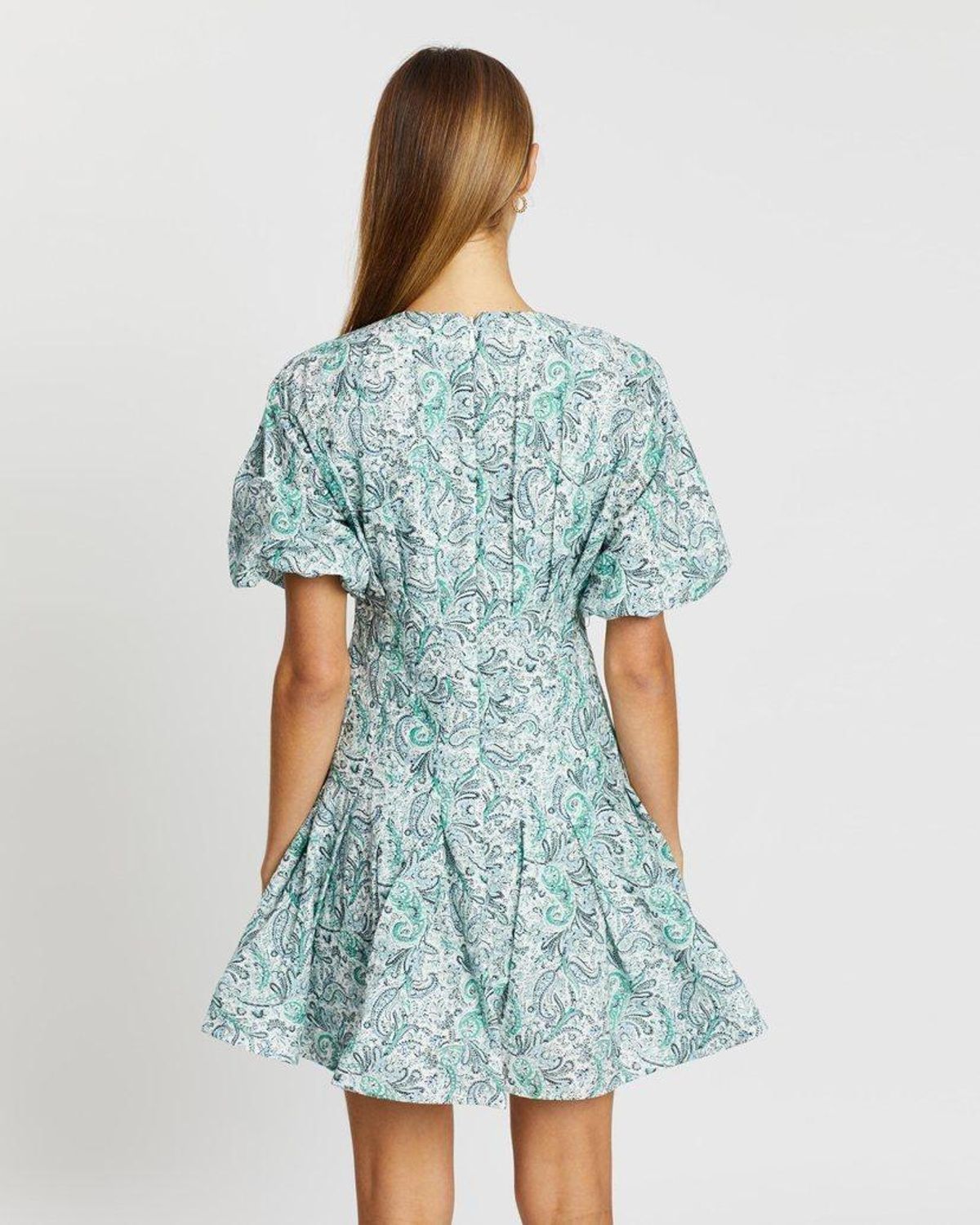 Thurley Brenton Mini Dress Perez Print Turquoise - Image 3