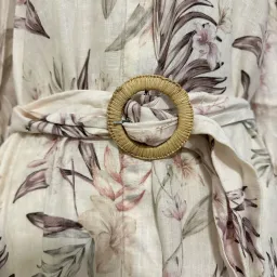 Zimmermann Wayfarer Puff Sleeve Linen Day Tea Shirt Dress Cream Floral Size 2 / AU 12 for rent on The Volte - image 5