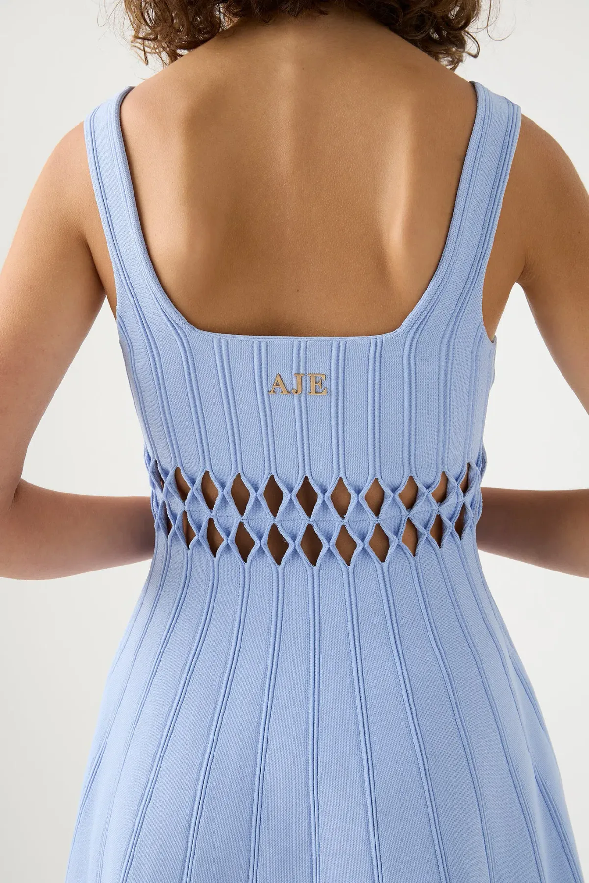 Aje Ney Diamond Cut Out Mini Dress Sky Blue Size 8 - Image 2