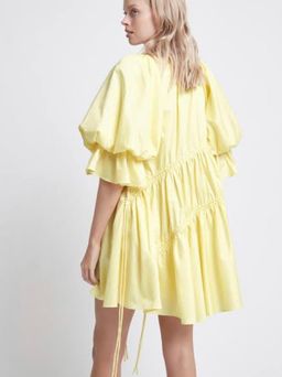 Aje Hushed Asymmetric Dress Yellow Size 6 for rent on The Volte - image 3