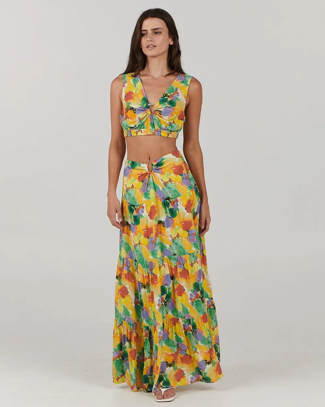 Charlie Holiday Cheyenne Top Size 8 and Skirt Size 6 Multi Set for rent on The Volte - main image