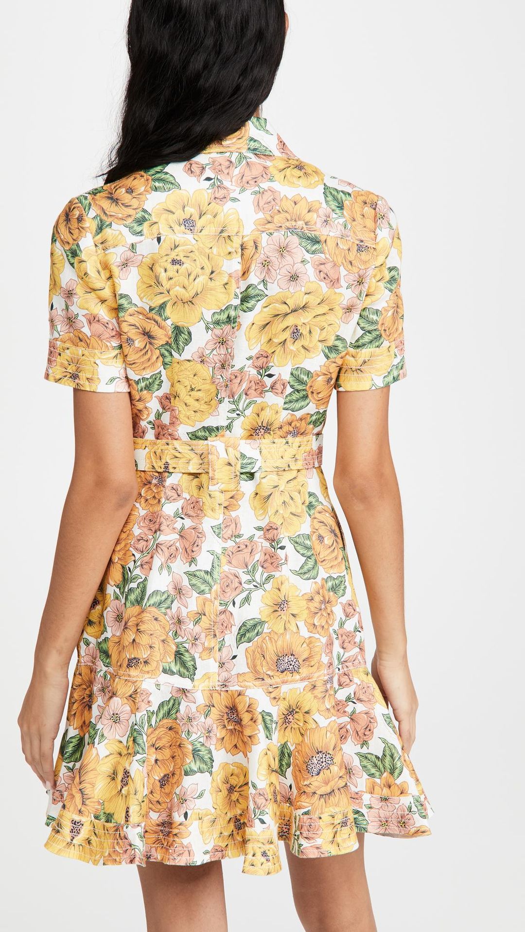 Zimmermann Poppy Belted Mini Dress Sunshine Floral Size 6 for rent on The Volte - main image