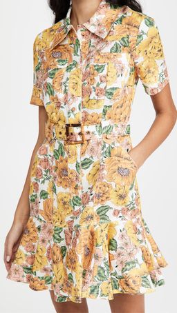 Zimmermann Poppy Belted Mini Dress Sunshine Floral Size 6 for rent on The Volte - image 2