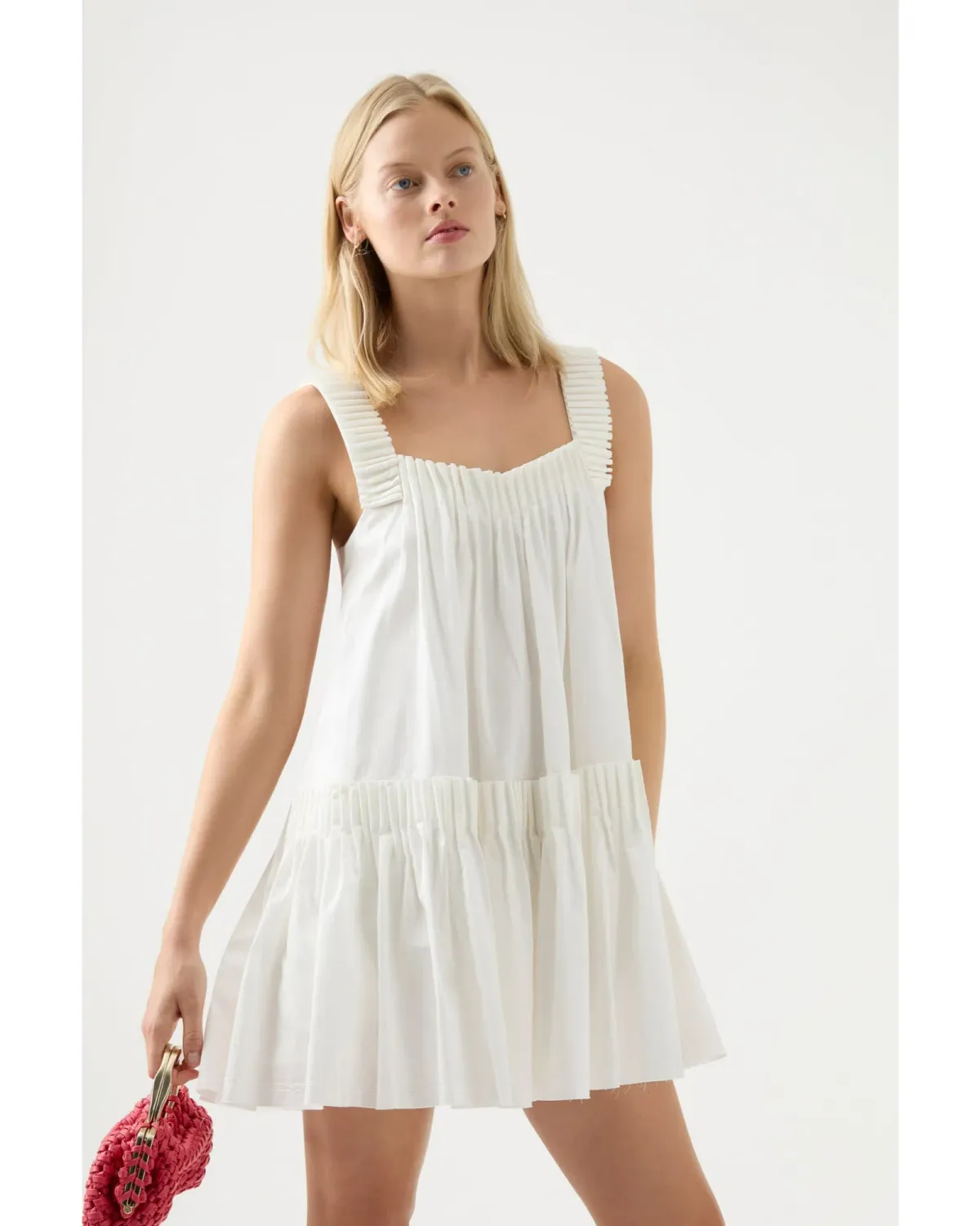 Aje Cecilia Smock Mini Dress Ivory Size AU 14 - Image 2