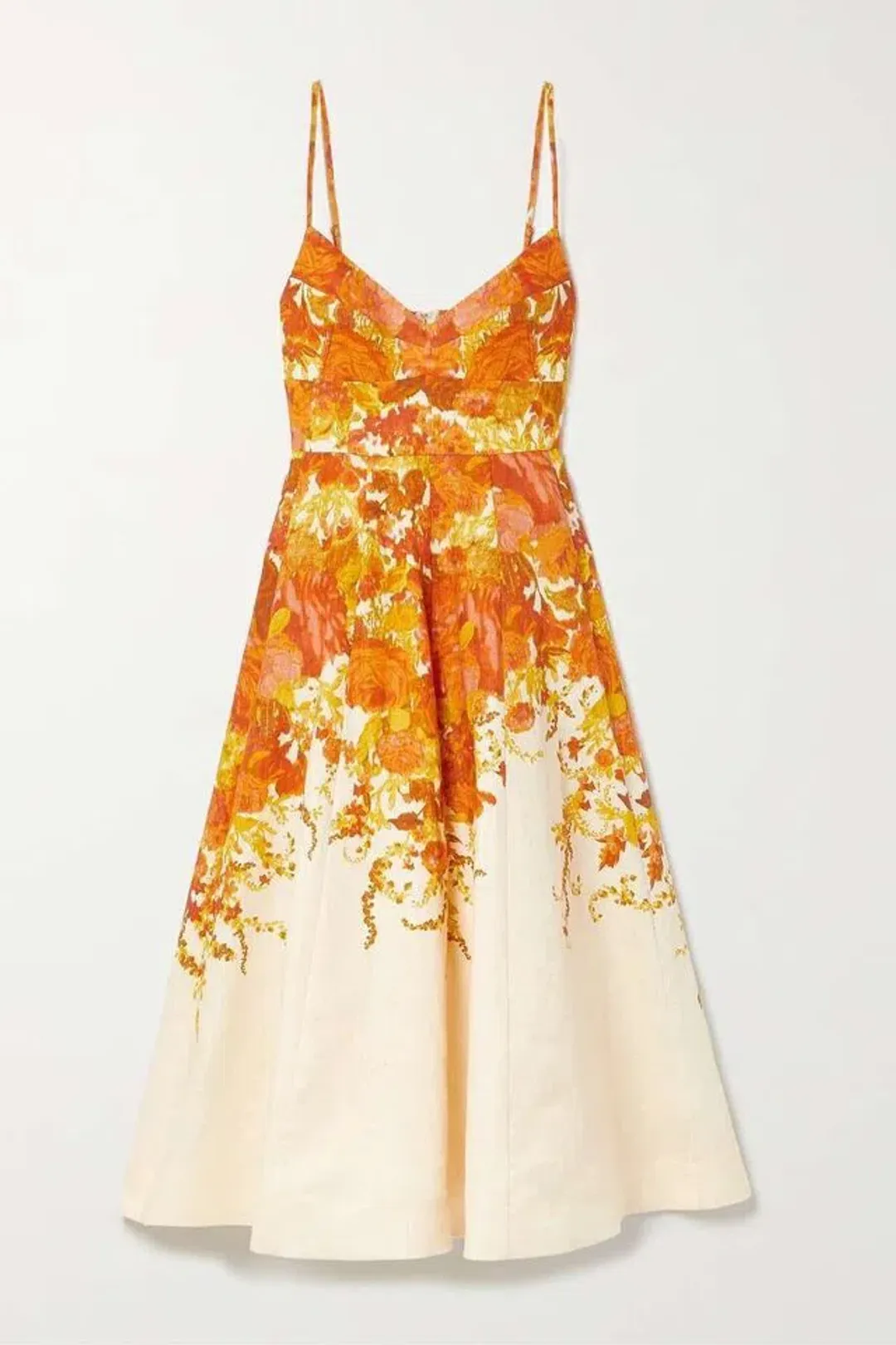 Zimmermann High Tide Picnic Midi Dress Citrus Ikat Size 0 / AU 8 for rent on The Volte - main image