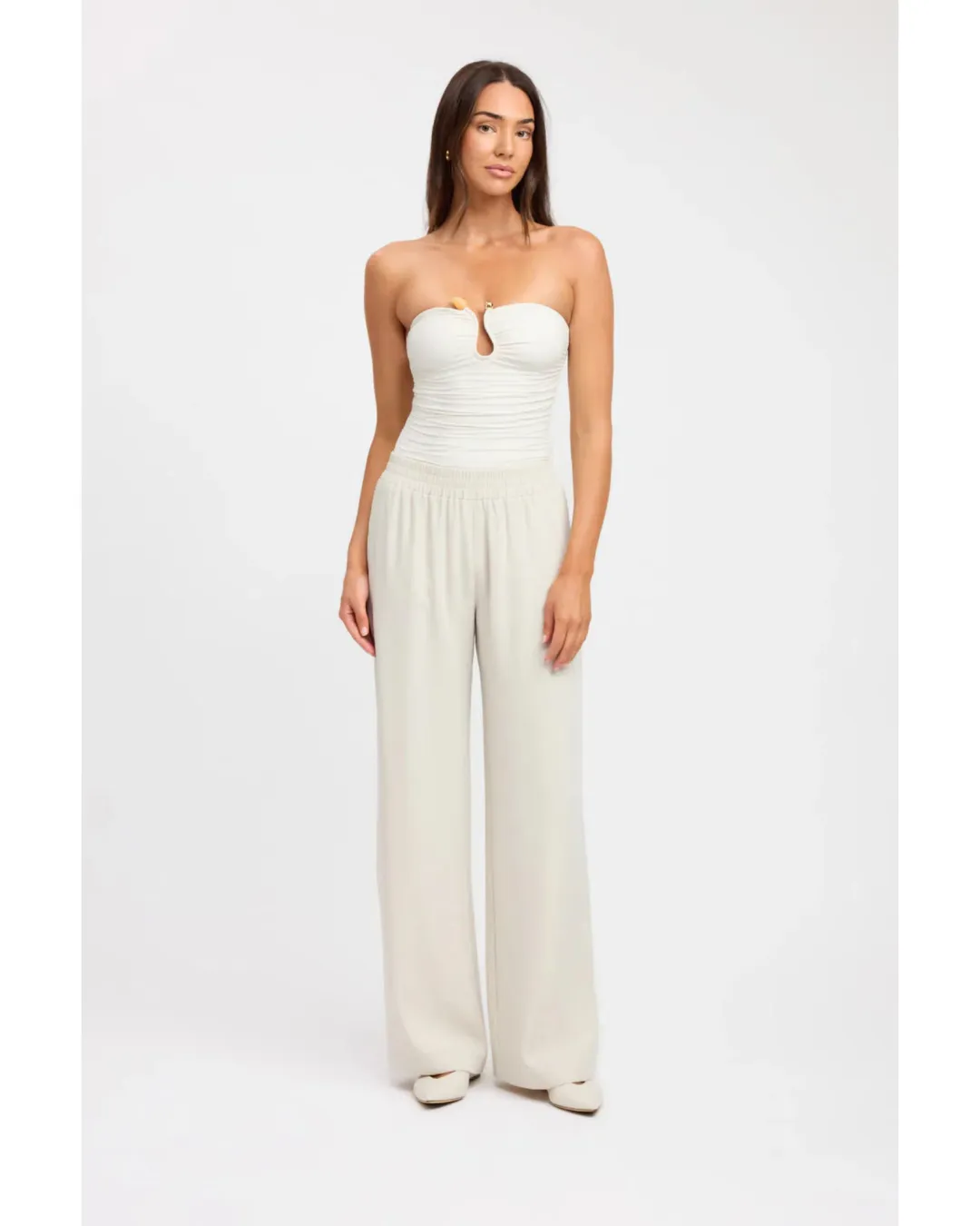 Kookai Tayla Trim Top Coconut Milk Size 34 / AU 6 for rent on The Volte - main image