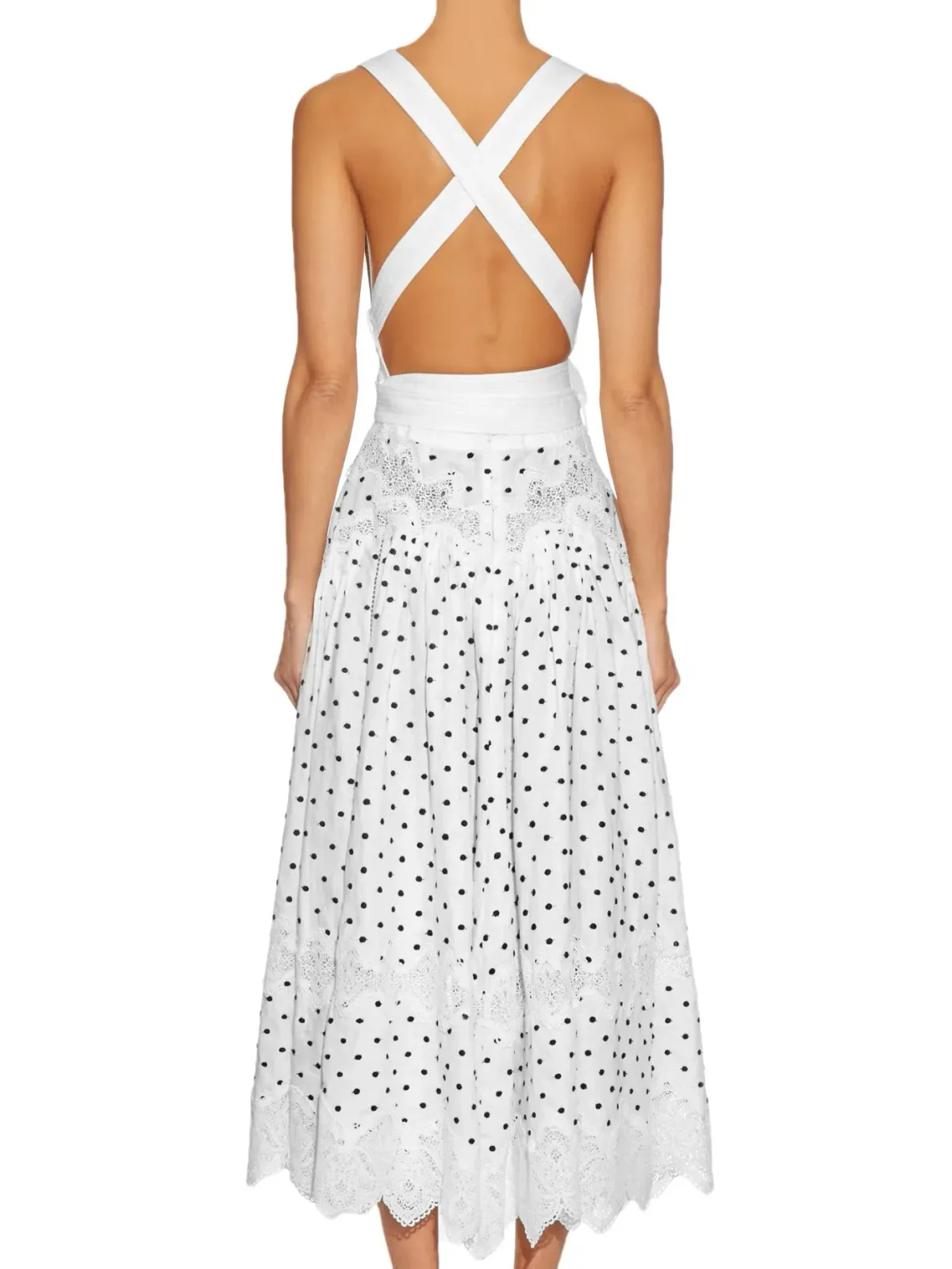 Zimmermann Empire Polka-Dot Dress White Size 0 / AU 8 - Image 3