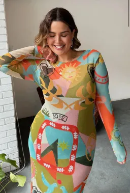 Never Fully Dressed Sundazed Summer Mesh Dress Multi Size 18 for rent on The Volte - image 3