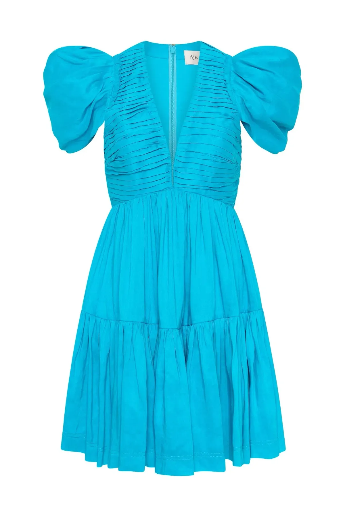 Aje Severine Tiered Mini Dress Sky Blue Size 8 - Image 3