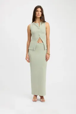 Kookai Bec Button Tank Size 36 and Carter Maxi Skirt Set Size 34 Sage Marle for rent on The Volte - image 1