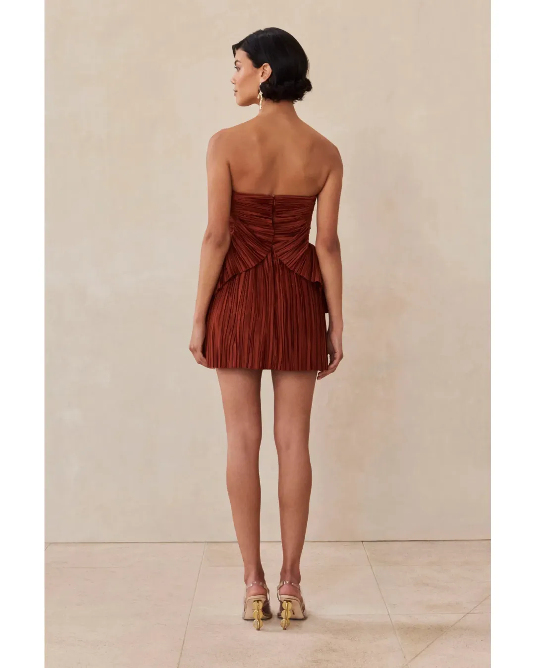 Cult Gaia Charlique Dress in Tannin Size AU 10 for rent on The Volte - main image