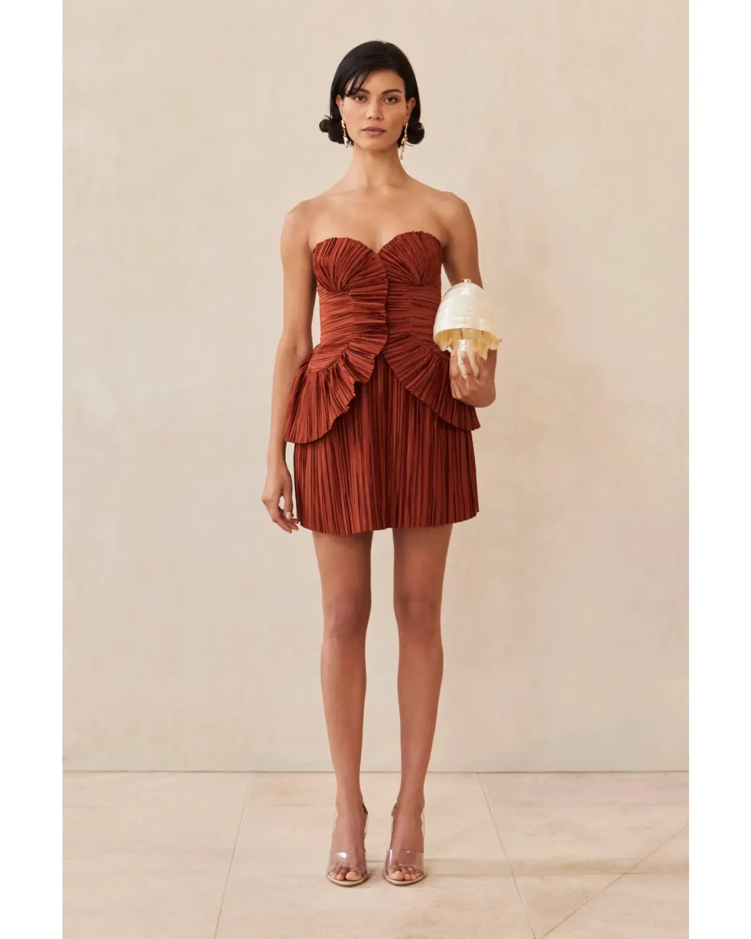 Cult Gaia Charlique Dress in Tannin Size AU 10 for rent on The Volte - main image