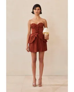 Cult Gaia Charlique Dress in Tannin Size AU 10 for rent on The Volte - image 1