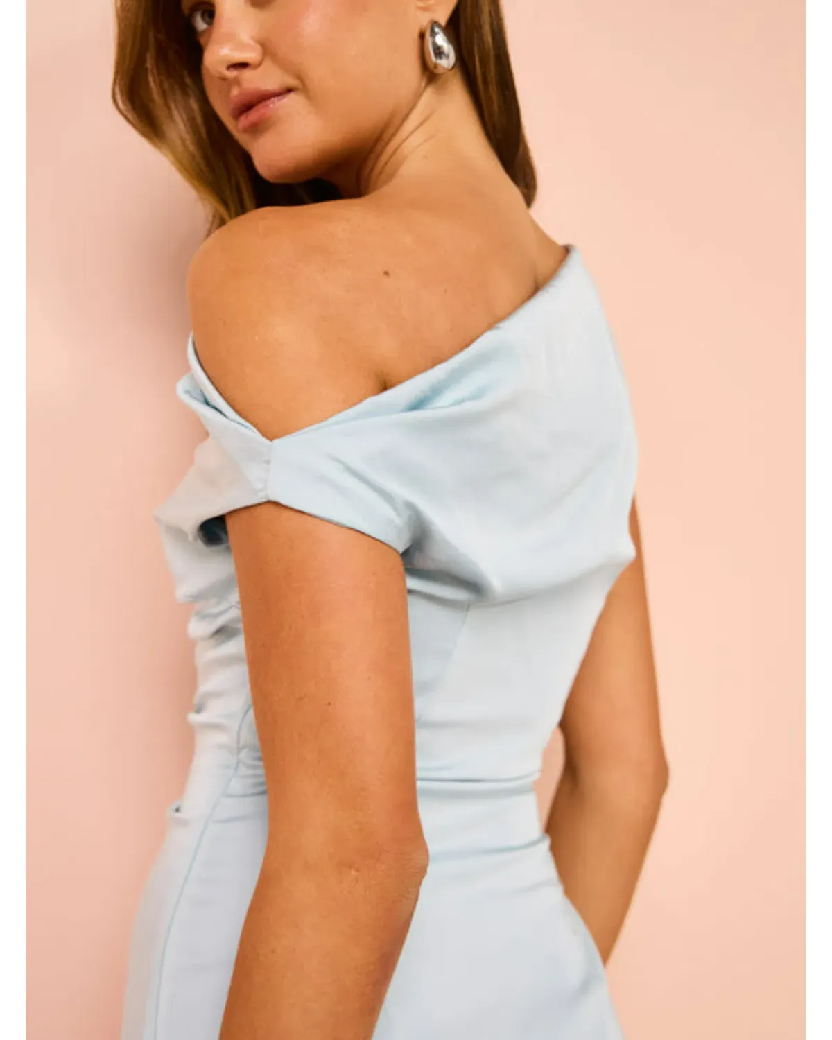 Bec & Bridge Rochelle Asym Midi Dress in Dolphin Blue Size AU 10 - Image 3