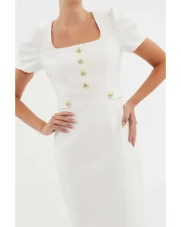 Rebecca Vallance Clarisse Midi Dress in Ivory Size AU 8 for rent on The Volte - image 3