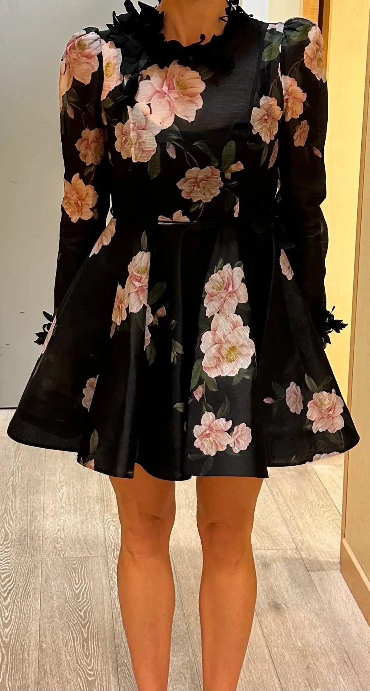 Zimmermann Natura Liftoff Mini Dress Black Camellia Size 1 / AU 10 - Image 4