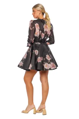 Zimmermann Natura Liftoff Mini Dress Black Camellia Size 1 / AU 10 for rent on The Volte - image 3