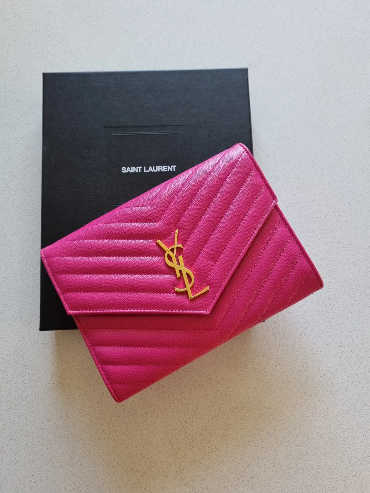 YSL Flap Pouch Hot Pink - Image 2