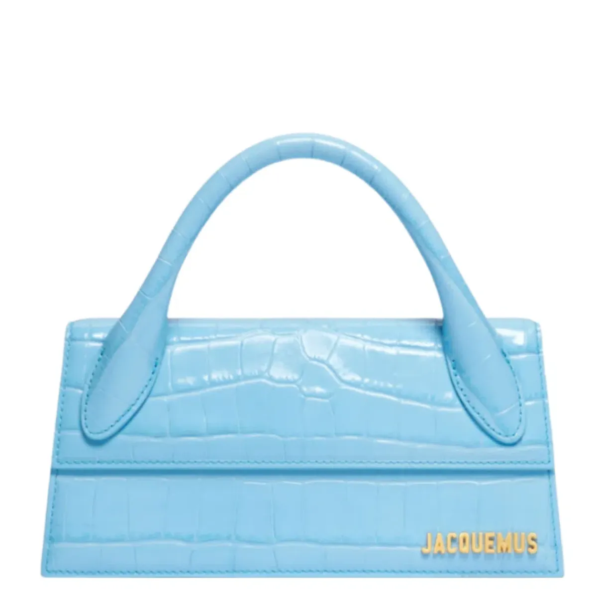 Jacquemus Le Chiquito Long Bag in Croc Blue - Image 2