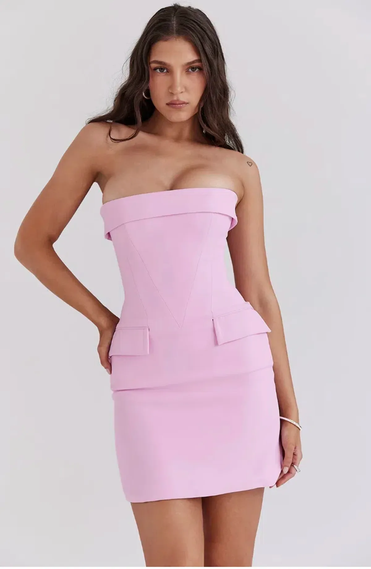 House of CB Naia Strapless Mini Dress Cotton Candy Pink Size 6 - Image 2