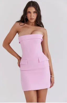House of CB Naia Strapless Mini Dress Cotton Candy Pink Size 6 for rent on The Volte - image 2