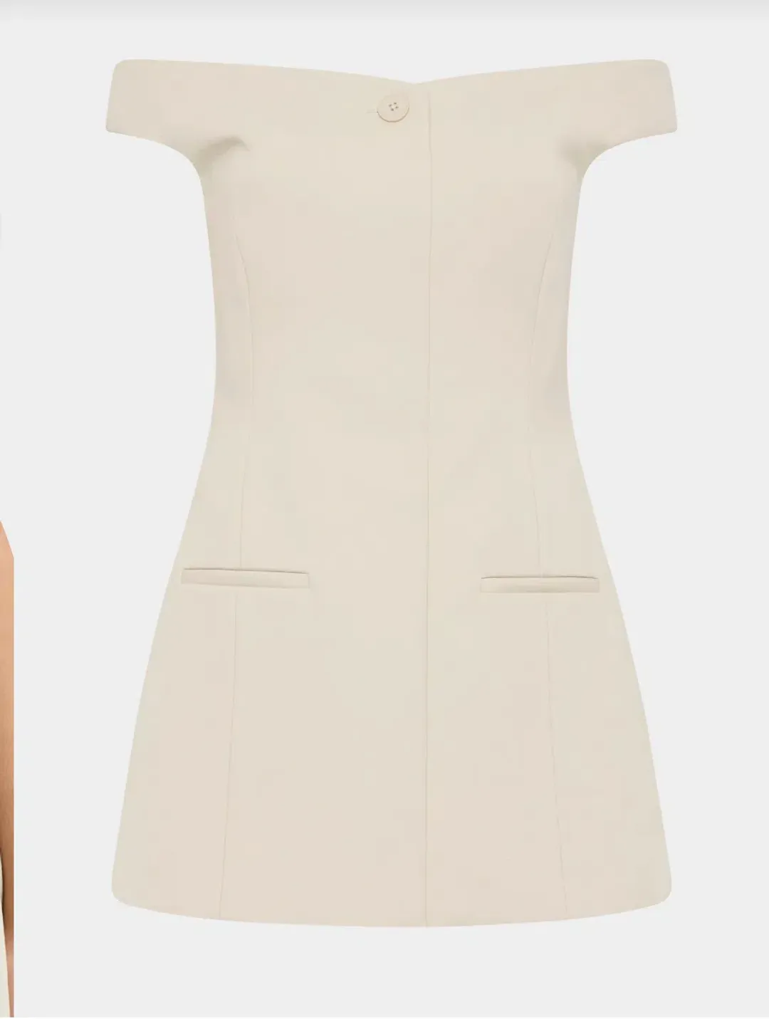 Sir the Label Sandrine Off Shoulder Mini Dress Ecru Size 1/Au 8 for rent on The Volte - main image