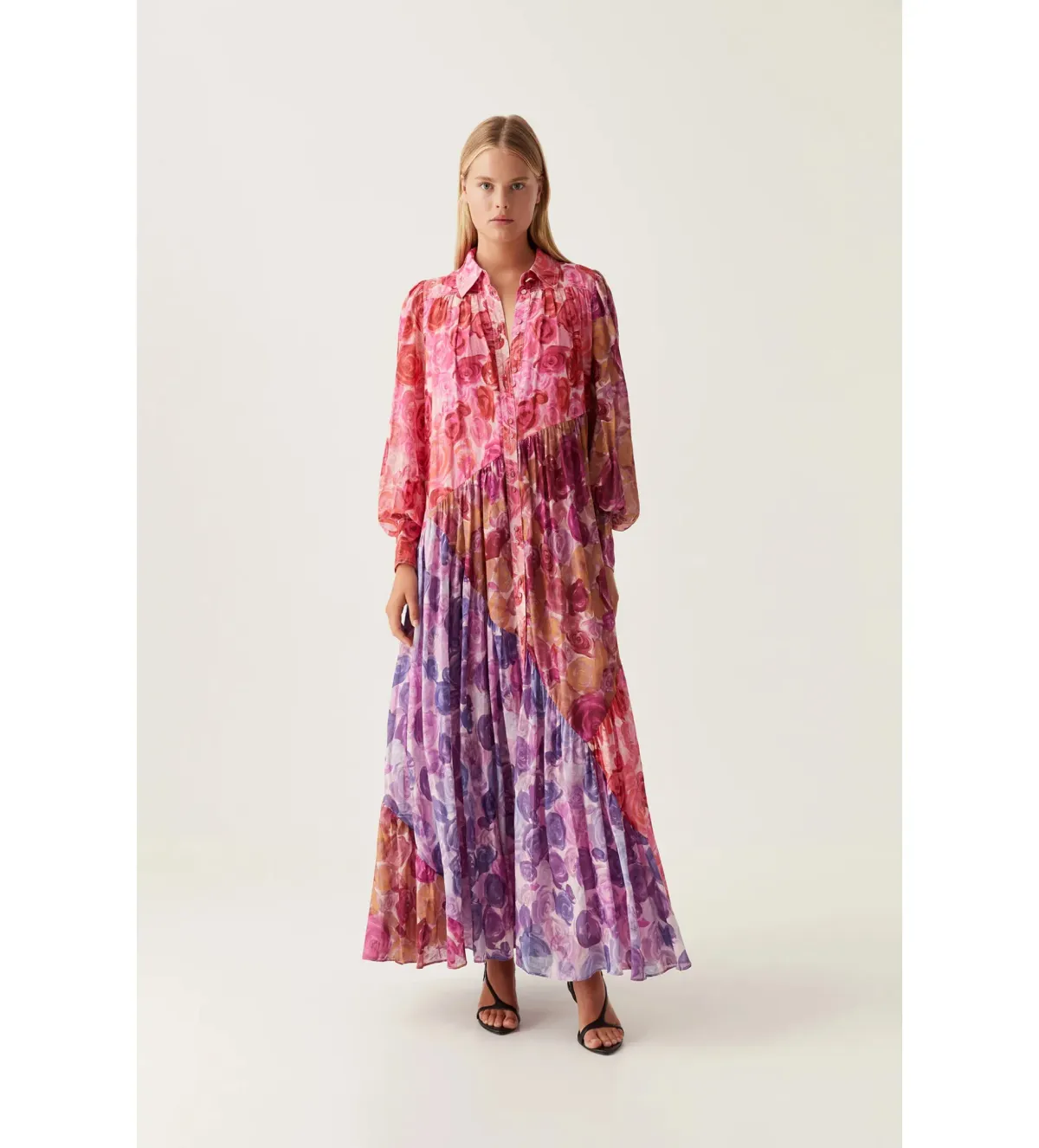 Aje Collisions Smock Maxi Dress Multi Floral Size 10 - Image 1