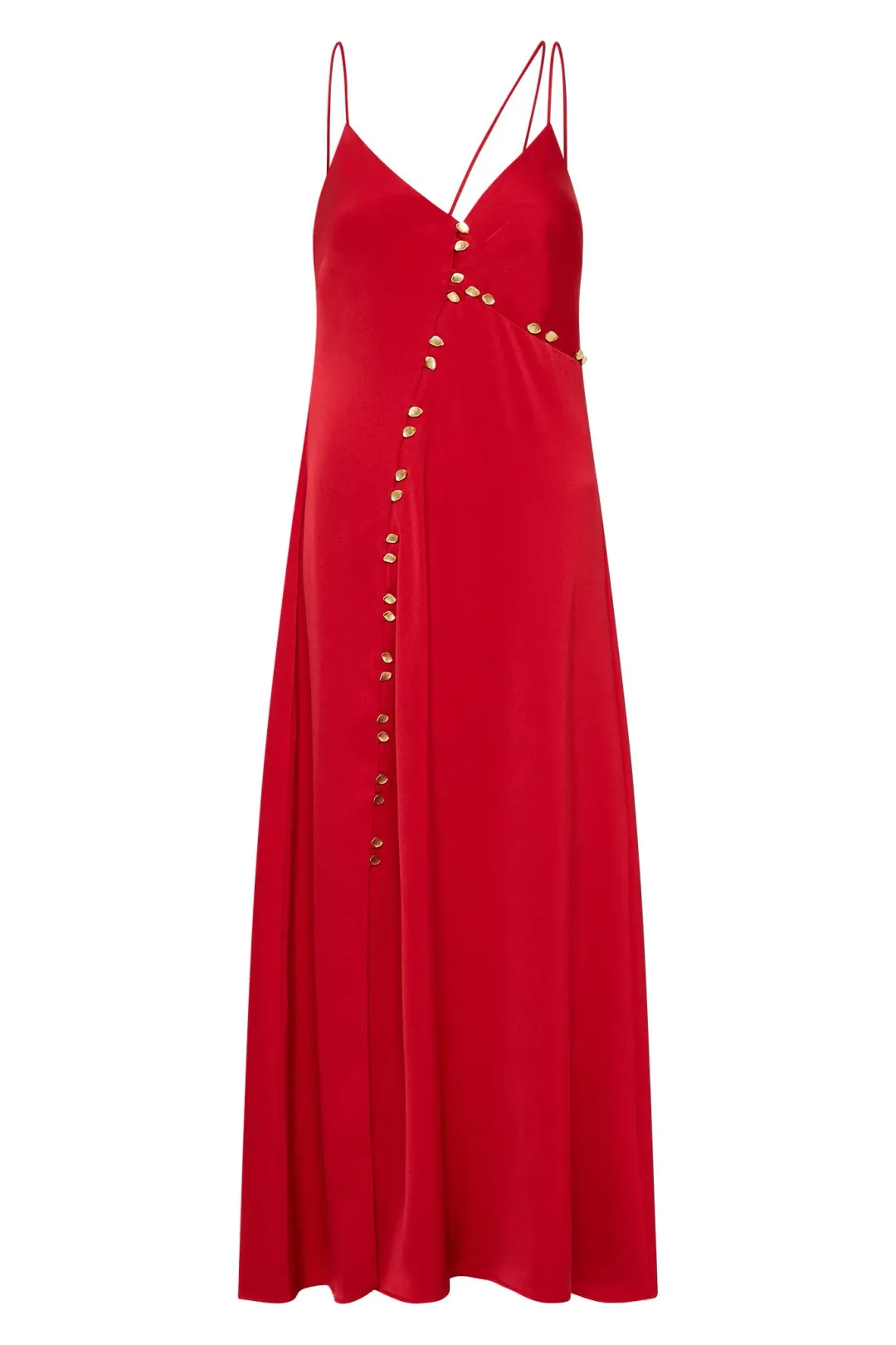 Aje Riddle Button Down Maxi Dress Red Size 12 for rent on The Volte - main image