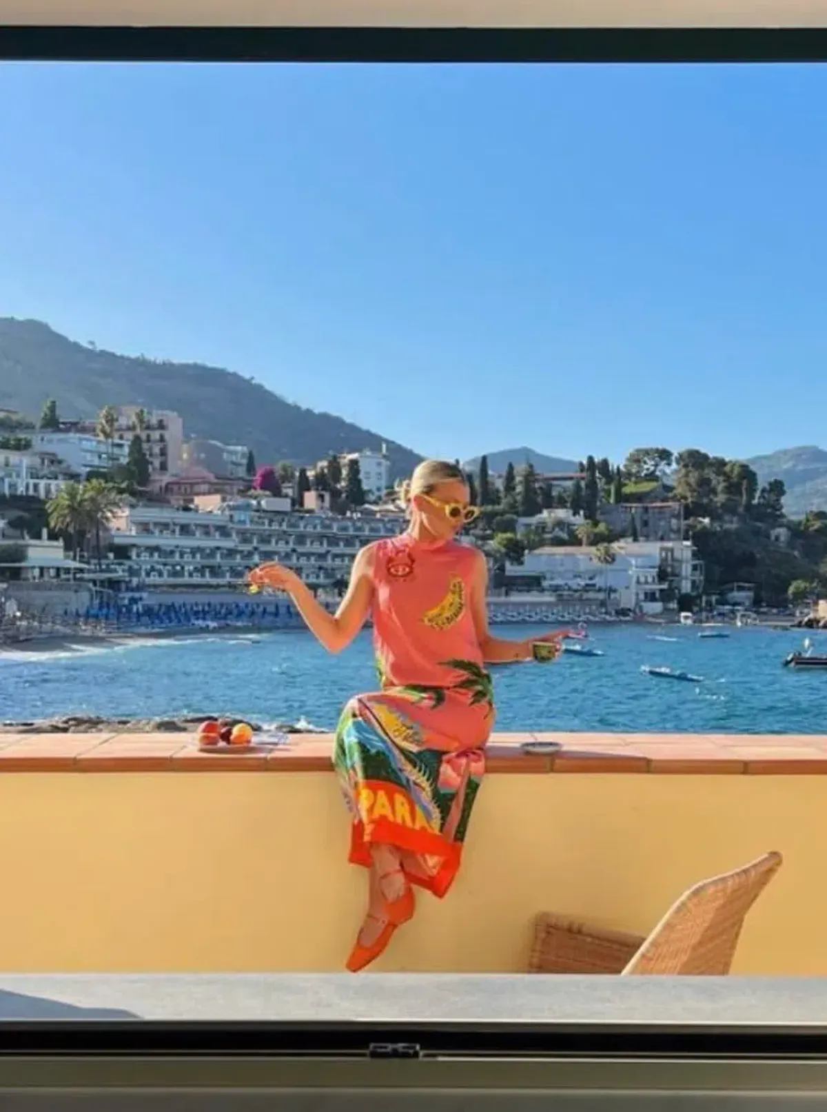 Alemais Paradiso Silk Midi Dress Pink Multi Size 6 - Image 5