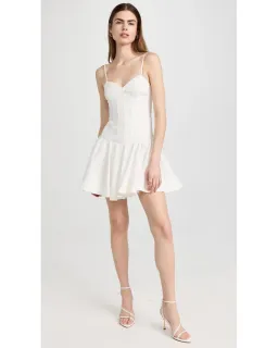 Aje Anastasia Panelled Mini Dress Ivory Size 8 for rent on The Volte - image 1