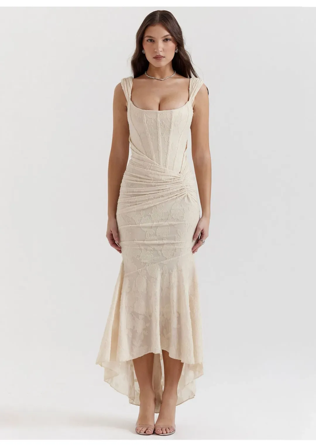 House of CB Cesca Floral Maxi Dress Vintage Cream Size XS / AU 6 for rent on The Volte - main image