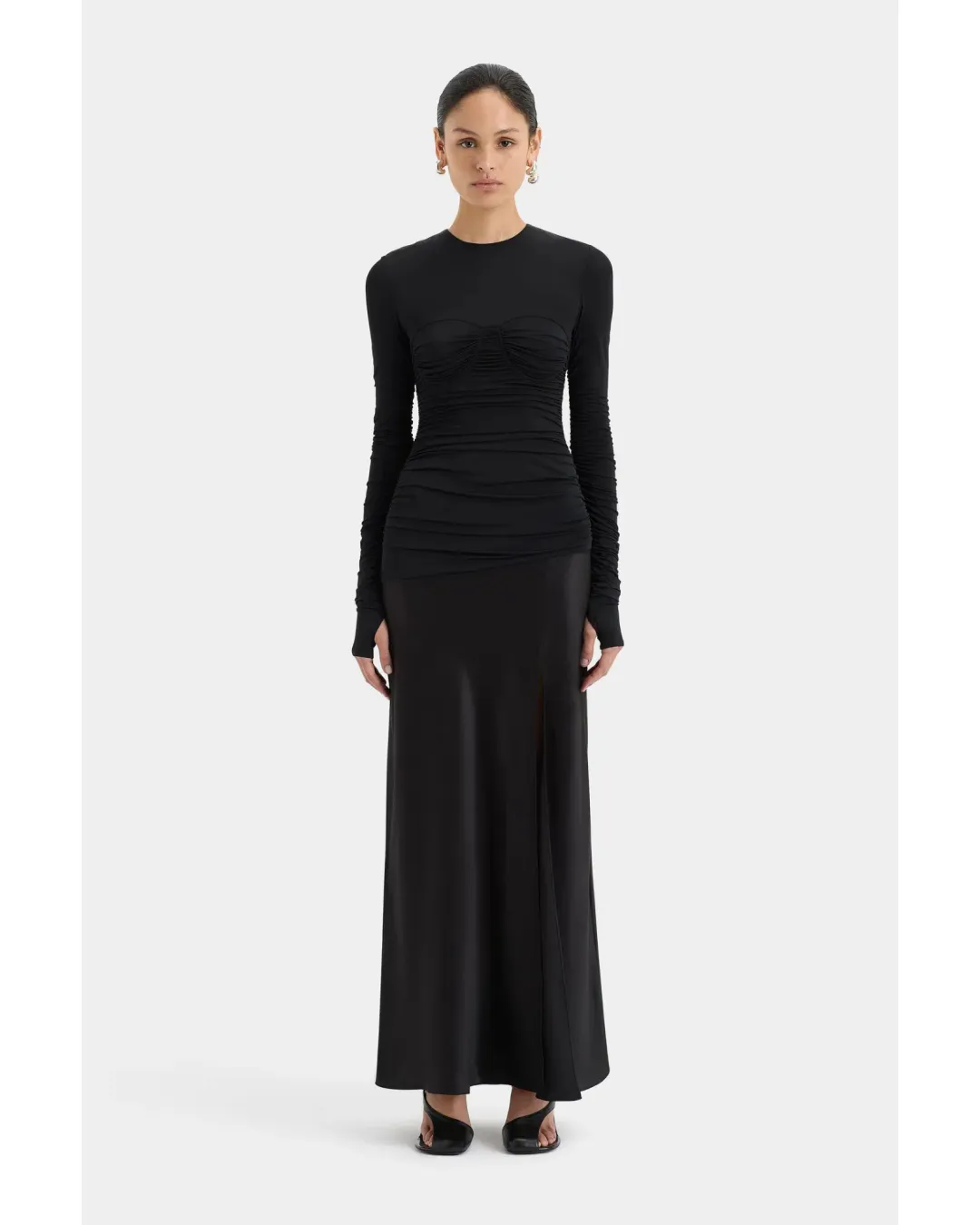 Sir the Label Alessia Draped Gown Black Size 2 / AU 10 for rent on The Volte - main image