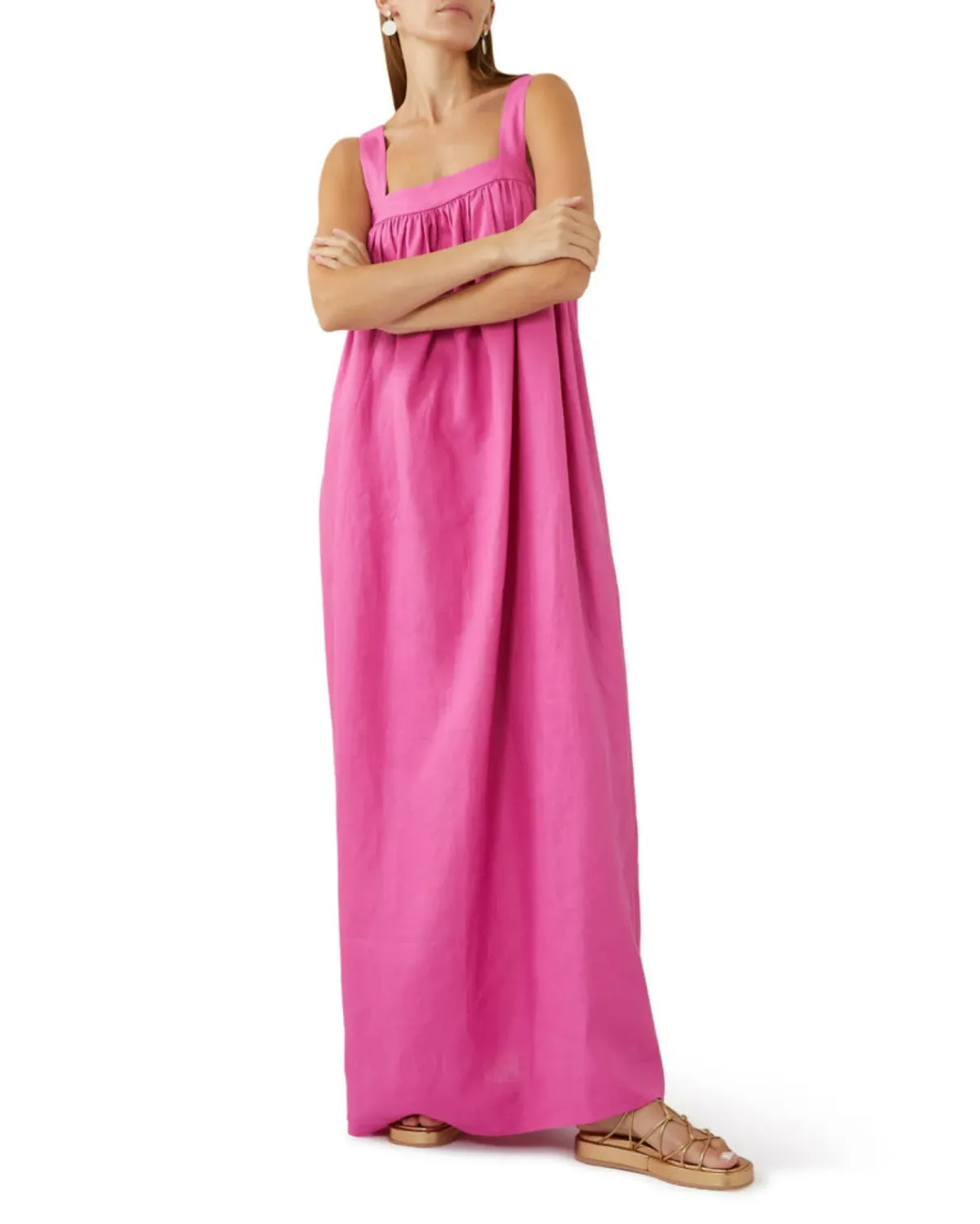 Oroton Bow Detail Sundress Fuchsia Pink Size AU 14 - Image 1