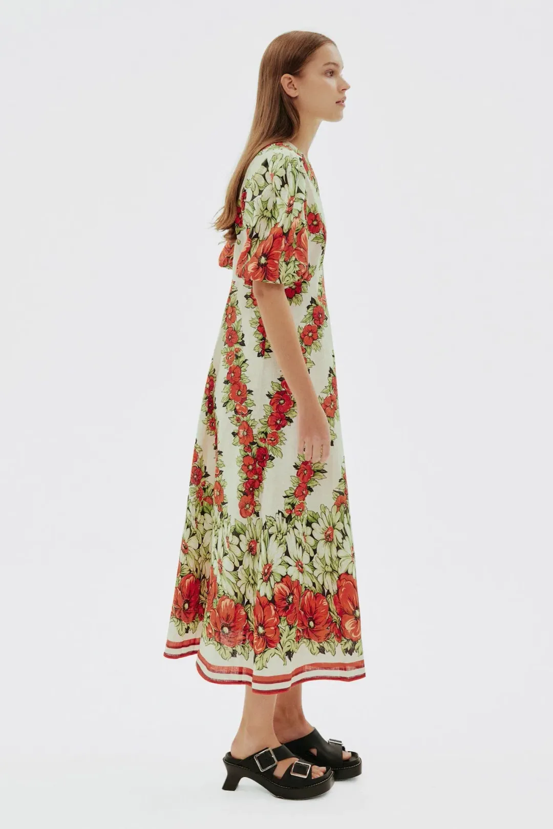 Alemais Amelie Midi Dress Floral Size AU 16 for rent on The Volte - main image