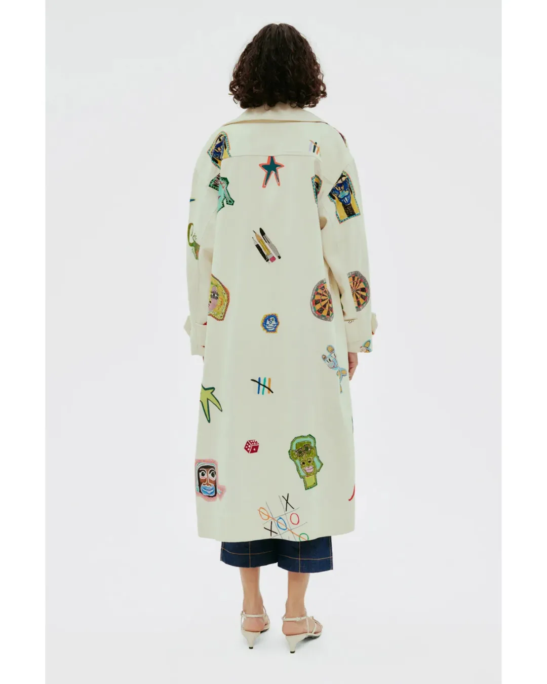 Alemais Checkers Coat Cream Print Size AU 14 for rent on The Volte - main image
