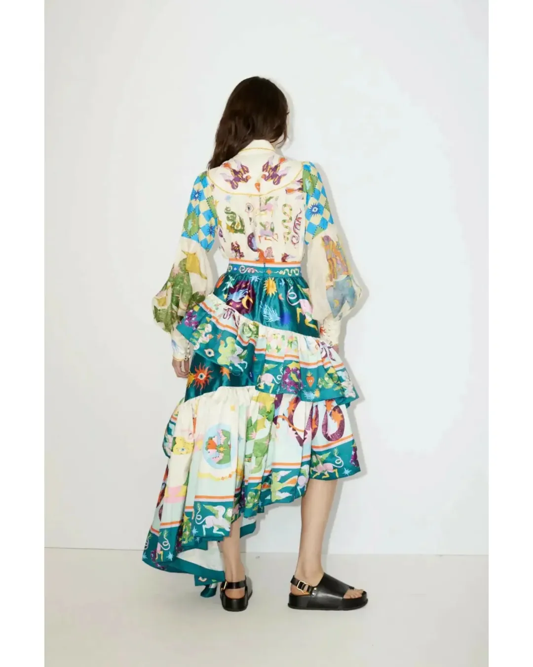 Alemais Lou Ballon Shirt and Guardian Tiered Ruffle Skirt Multi Size 14 for rent on The Volte - main image