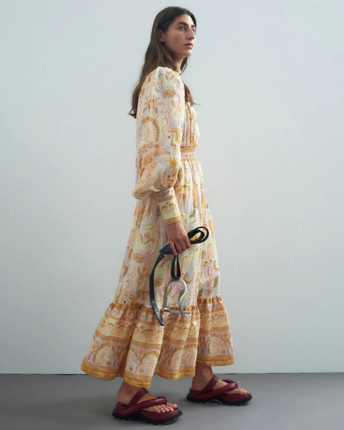 Alemais Solitaire Midi Dress in Watercolour Size AU 12 - Image 4