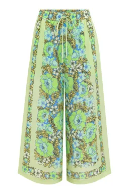 Alemais Velma Oversized Linen Shirt and Pants Set Green Floral Size AU 16 for rent on The Volte - image 7