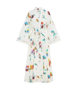 Alemais Meagan Cotton Poplin Kaftan Dress Cream Multi Size 14 for rent on The Volte - image 6