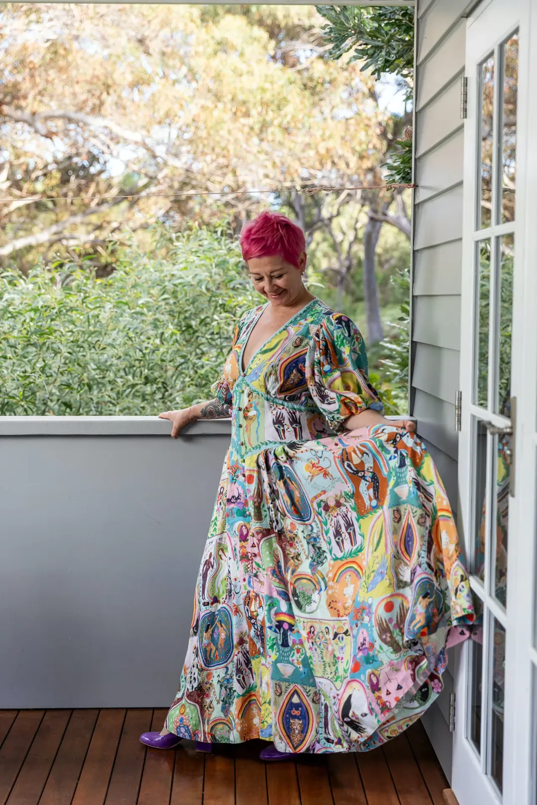 Alemais Evergreen Midi Dress Multi Size AU 16 for rent on The Volte - main image