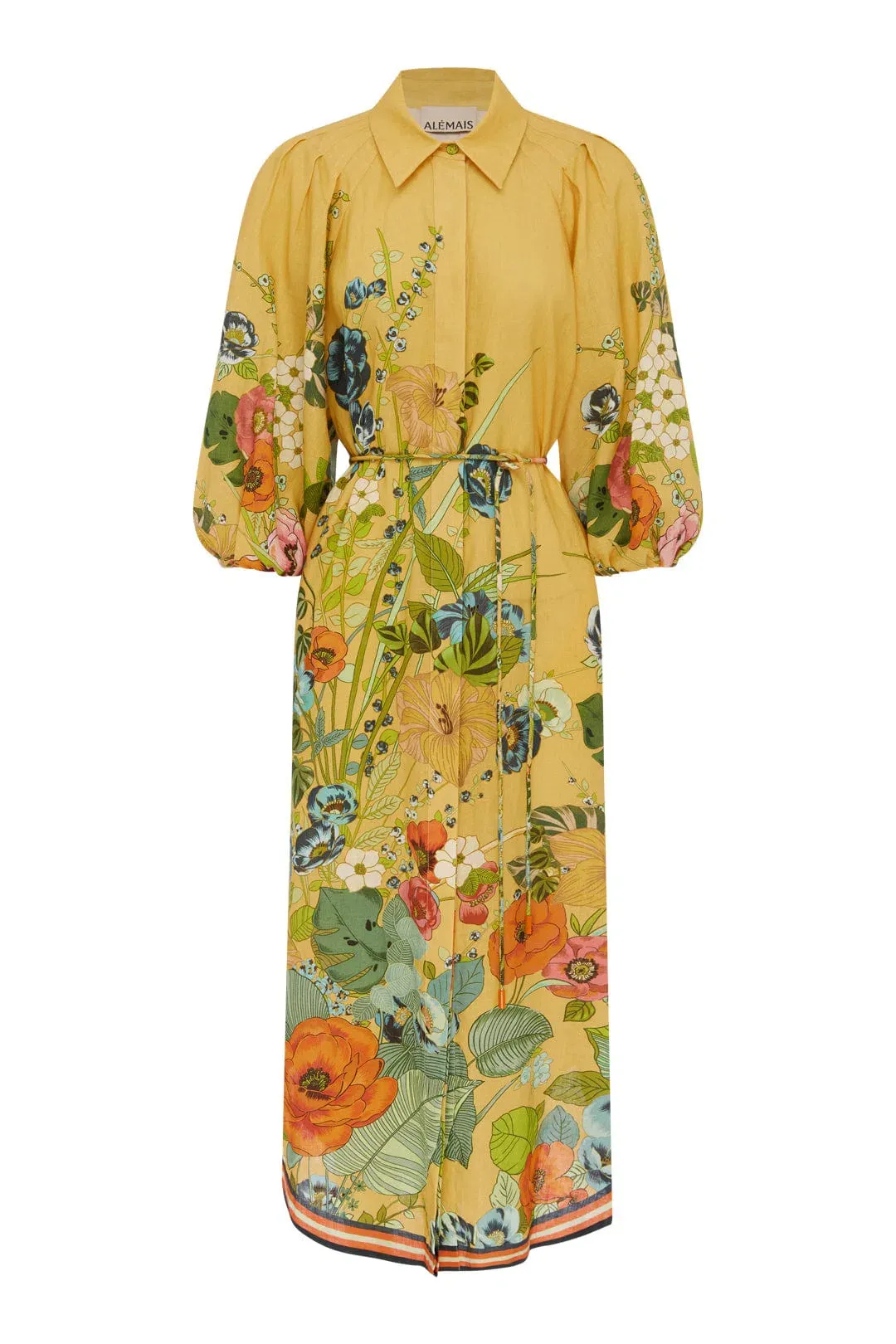 Alemais Cresida Shirtdress Yellow Floral Size AU 16 for rent on The Volte - main image