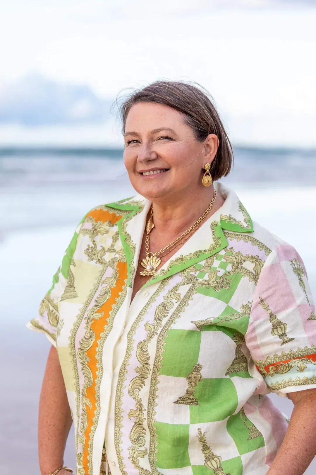 Alemais Checkmate Linen Shirt and Pants Set Multi Size 14 for rent on The Volte - main image