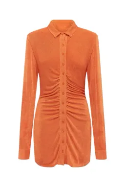 With Jean Andy Mini Dress Orange Size 8 for rent on The Volte - image 3