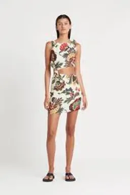 Sir the Label Ambroise Knot Mini Dress Print Size 0 for rent on The Volte - image 1